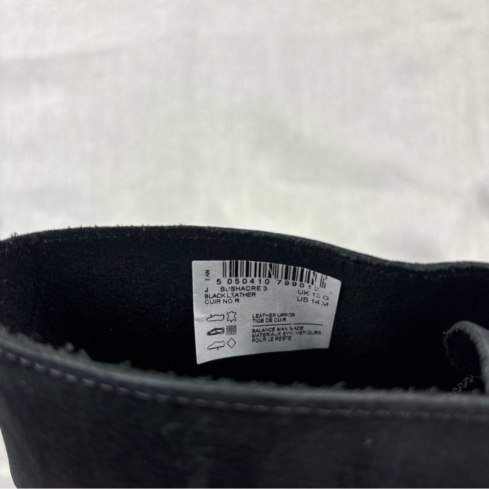Clarks Men's Bushacre 3 Chukka Boot 261-53529 BLACK LEATHER MENS SIZE 14M - Picture 5 of 6
